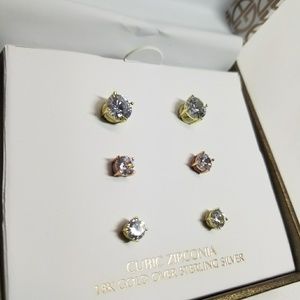 Giani Bernini Sterling Silver CZ Earring 6pc Set